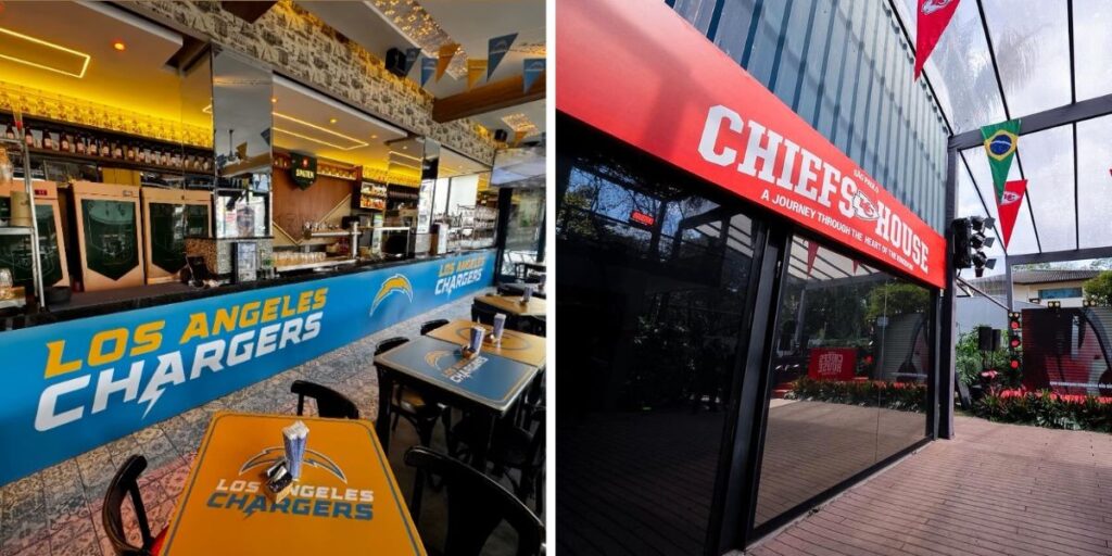 Times da NFL, Chiefs e Chargers investem em bares para a torcida que vai acompanhar o jogo pela TV Times da NFL, Chiefs e Chargers investem em bares para a torcida que vai acompanhar o jogo pela TV
